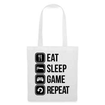 eat sleep game repeat spiele - Stoffbeutel - Weiß - Vorne