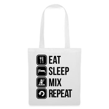 eat sleep mix repeat - Sac en tissu - blanc - Devant
