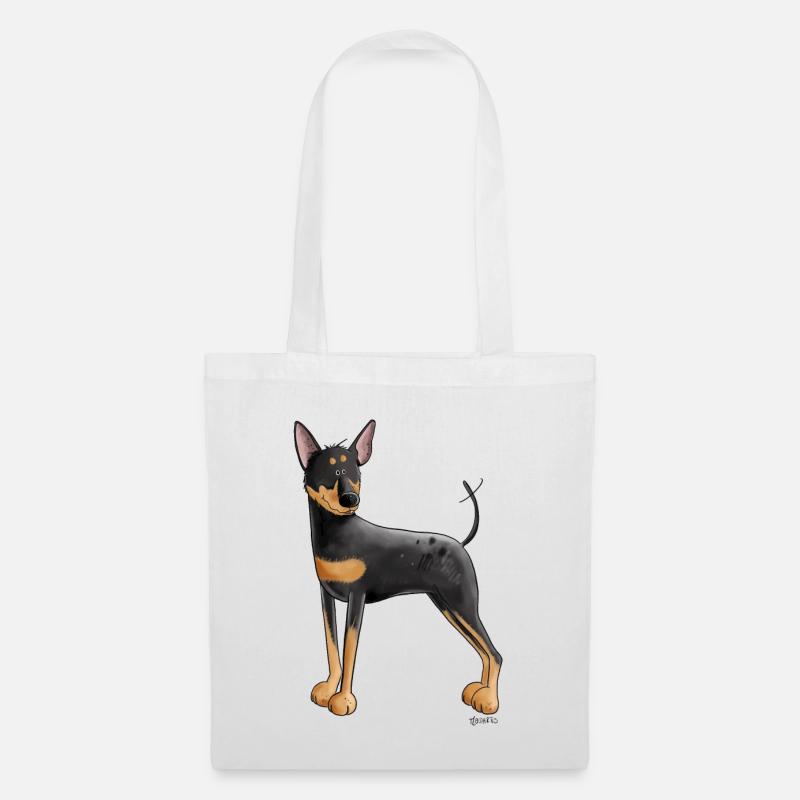 Deutscher Pinscher I Zwergpinscher Hunde Geschenk - Stoffbeutel - Weiß
