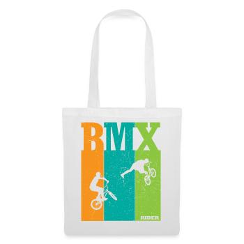 BMX Color Block Rider Silhouettes - Tote Bag - white - Front