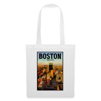 Boston Skyline Vintage Poster - Stoffbeutel - Weiß - Vorne