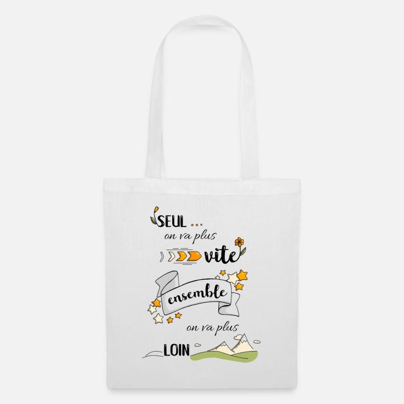 Ensemble on va plus loin - Sac en tissu - blanc