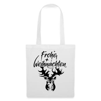 Rentier frohe weihnachten icon Illustration xmas - Stoffbeutel - Weiß - Vorne