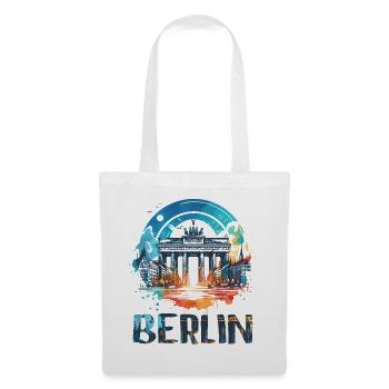 Berlin City Brilliance: Lebendige Stadtbildkunst - Stoffbeutel - Weiß - Vorne