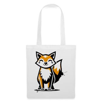 Moderner Fuchs im Stencil Graffiti-Design - Stoffbeutel - Weiß - Vorne
