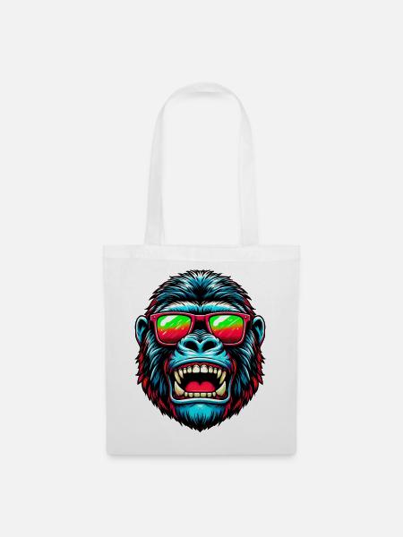 Gorillas mit Sonnenbrille - Stoffbeutel - Weiß