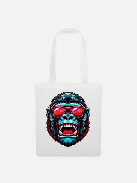 Gorillas mit Sonnenbrille - Stoffbeutel - Weiß