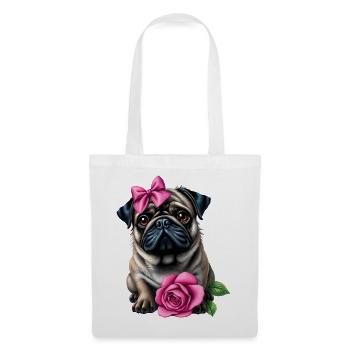 Pug Dog - Tote Bag - white - Front
