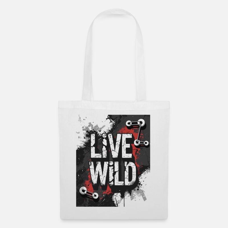 Lebensfreude "Wild Life" Design - Stoffbeutel - Weiß