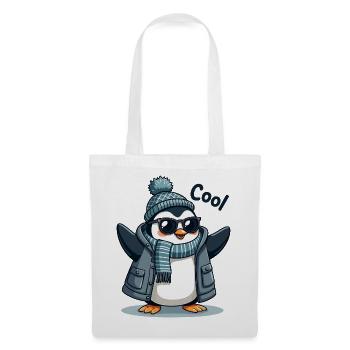 Coolguin - der coole Penguin - Stoffbeutel - Weiß - Vorne