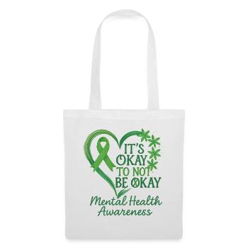 Mental Health Awareness Green Ribbon Design - Tote Bag - white - Front