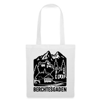 Silhouette de Berchtesgaden Point de repère - Sac en tissu - blanc - Devant