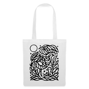 Minimalist Flying Birds Freedom Line Art Design - Tote Bag - white - Front