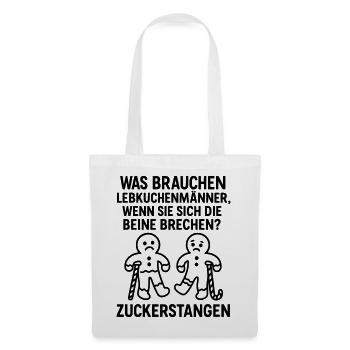 zuckerstangen lebkuchen advent witz - Stoffbeutel - Weiß - Vorne