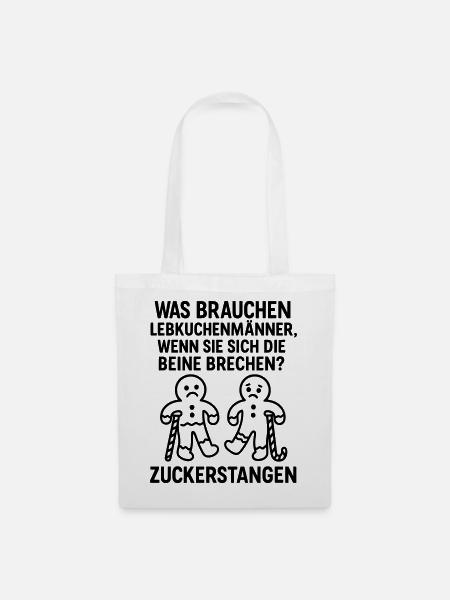 zuckerstangen lebkuchen advent witz - Stoffbeutel - Weiß