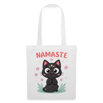 Namaste Chat Zen - Sac en tissu - blanc - Devant