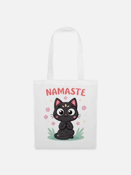Namaste Chat Zen - Stoffbeutel - Weiß