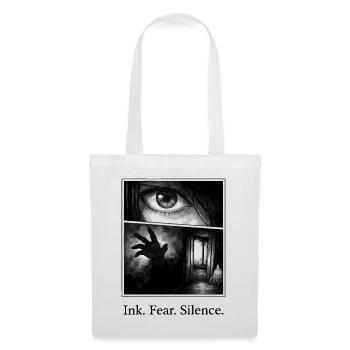 Ink Fear Silence – düsteres Manga Horror Motiv - Stoffbeutel - Weiß - Vorne