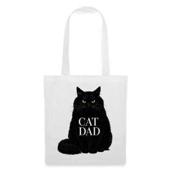 Cat Dad - Design d’illustration de chat noir - Sac en tissu - blanc - Devant