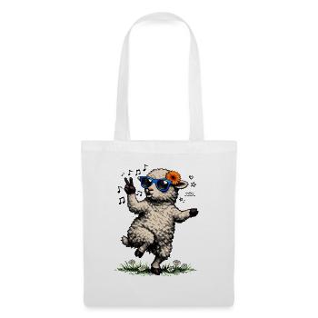 Lamb with sunglasses & flowers - Tote Bag - white - Front
