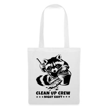 Clean Up Crew – Night Shift Waschbär - Stoffbeutel - Weiß - Vorne