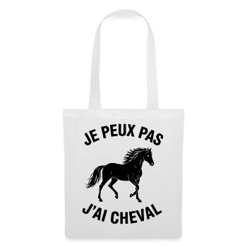 Je Peux Pas J'ai Cheval - Sac en tissu - blanc - Devant