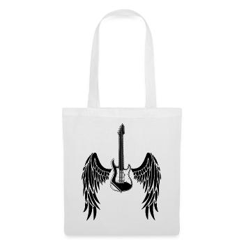 Guitare ailée noire - Sac en tissu - blanc - Devant