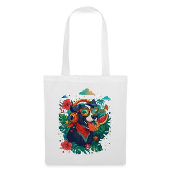 Party Dog in Headphones - Tote Bag - white - Front