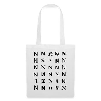 Typography N monogram letter mosaic design - Tote Bag - white - Front