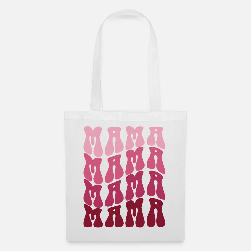 Mama Muster im Pink Gradient - Stoffbeutel - Weiß