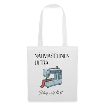 Retro Nähmaschinen Illustration - Stoffbeutel - Weiß - Vorne