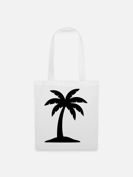 Palme Sommer Strand Urlaub Meer Reise Geschenk - Stoffbeutel - Weiß