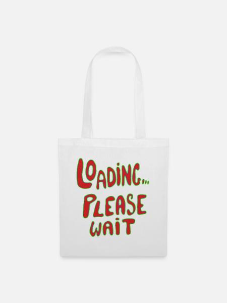 Lädt bitte warten Neon Retro Text - Stoffbeutel - Weiß