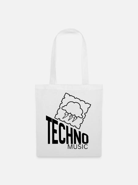 Techno - Stoffbeutel - Weiß