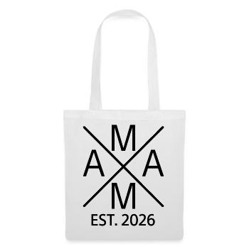 Mama 2026 Est 2026 Geburt Baby - Stoffbeutel - Weiß - Vorne