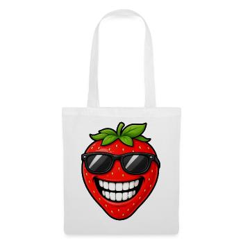 Coole Erdbeere Sonnenbrille Cartoon - Stoffbeutel - Weiß - Vorne