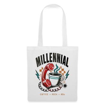 Millennial Café Rock 80er - Stoffbeutel - Weiß - Vorne