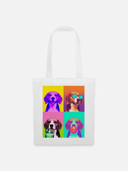 Hunde Beagle Hund - Stoffbeutel - Weiß