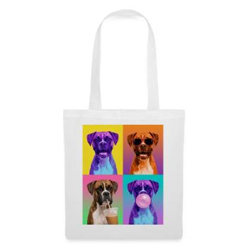 Hunde Boxer Hund - Stoffbeutel - Weiß - Vorne