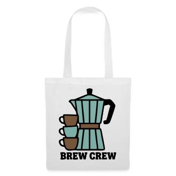 Brew Crew Mokkakanne Logo - Stoffbeutel - Weiß - Vorne