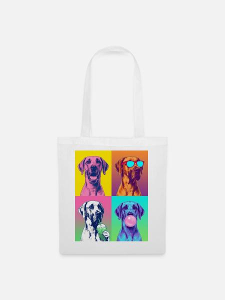 Hunde Deutsche Dogge Hund - Stoffbeutel - Weiß