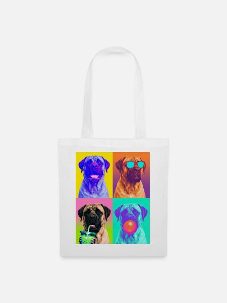 Hunde Mastiff Hund - Stoffbeutel - Weiß