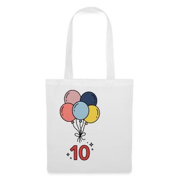 10 Geburtstag-Luftballons Kinder-T-Shirt - Stoffbeutel - Weiß - Vorne