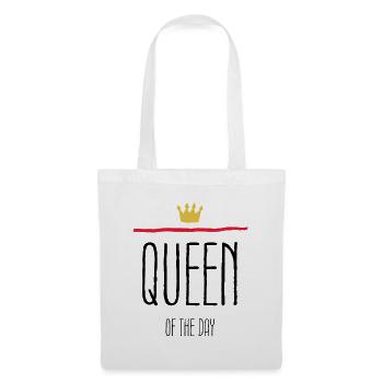 Queen Of The Day Krone Geburtstag Geschenk Lustig - Stoffbeutel - Weiß - Vorne