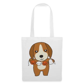 Beagle Happy Halloween Hunde Kostüm - Stoffbeutel - Weiß - Vorne