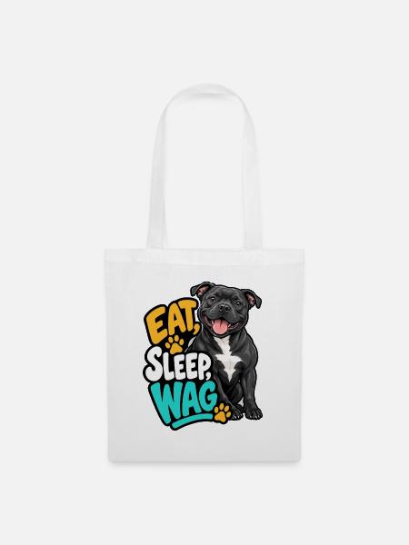 Staffordshire Bull Terrier - Stoffbeutel - Weiß