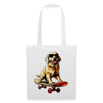 Golden Retriever Skater - Stoffbeutel - Weiß - Vorne