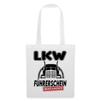 LKW  Führerschein bestanden Sprüche Lastwagen - Stoffbeutel - Weiß - Vorne