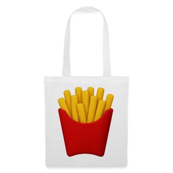 Pommes Frites Cartoon Muster - Stoffbeutel - Weiß - Vorne