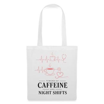 Kaffeeherz Nachtdienst Design - Stoffbeutel - Weiß - Vorne